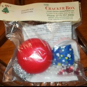 The Cracker Box Christmas Ornament Kit -Overalls & Sunbonnets (Red)